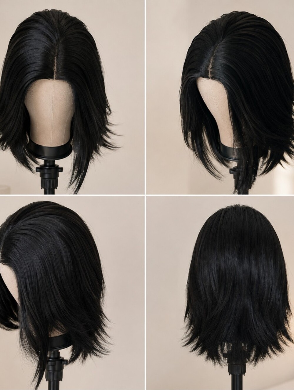 Sleek Black Straight Lace Front Wig — Natural Parting